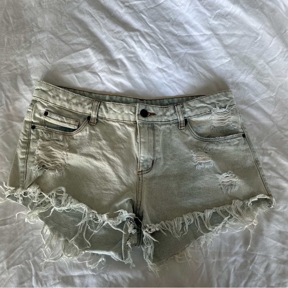 Distressed Denim Shorts